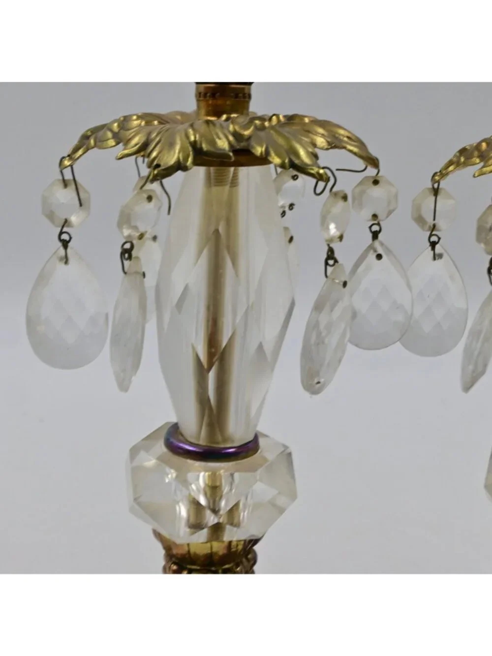 Hollywood Regency Style Ornate Gold cast Brass Candlestick Holders 2 Vintage - Picture 5 of 13